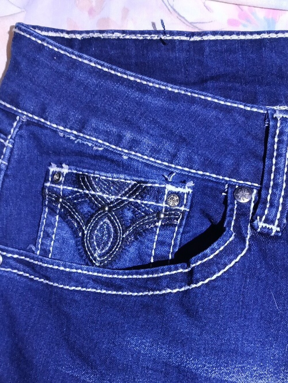 Love Indigo Dark Blue Flare Jeans - Picture 3 of 7
